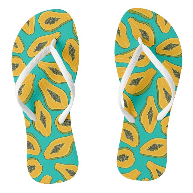 Chanclas Cortes de papaya en turquesa (Plantilla)