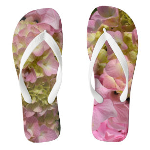 Chanclas Crema rosa Hydrangeas amarillo rosa verde floral