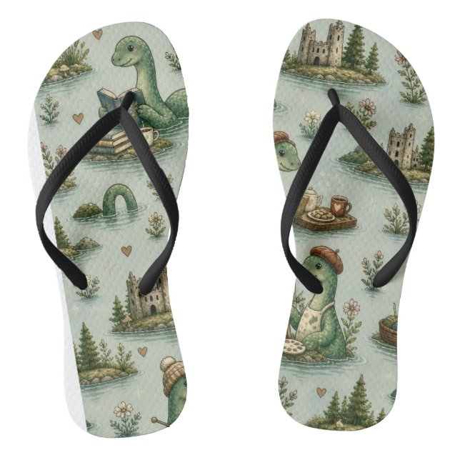 Chanclas Criptídeos Acogedores Nessie Monstruo del Lago Nes (Plantilla)