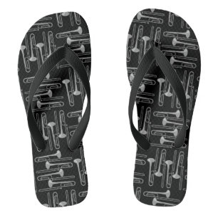Chanclas Crosshatch Black Pattern Gray Trombone