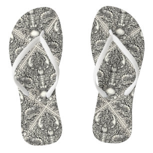 Chanclas Crustáceo en blanco y negro