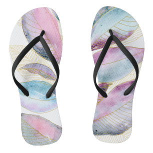 Chanclas Cuaderno espiral de hojas botánicas de acuarela pa