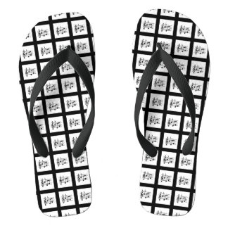 Chanclas Cuadrados musicales con marco negro