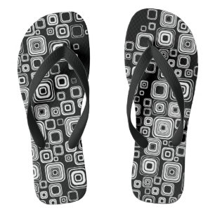 Chanclas Cuadrados negros y blancos retro