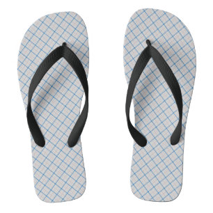 Chanclas Cuadro de cuadros rosa Tattersall cerúleo blanco