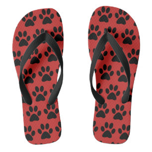 Chanclas Cuadros Black Dog Paw Impresiones Red Black