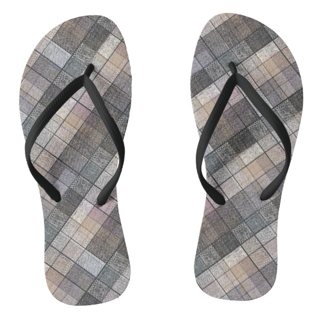 Chanclas Cuadros grises . (Plantilla)