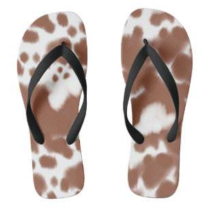 Chanclas Cuero de vaca con manchas marrones
