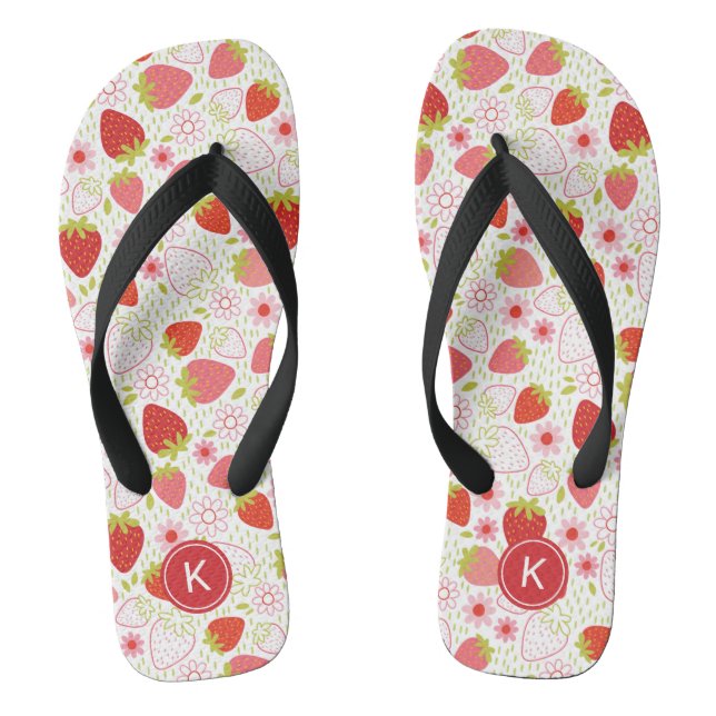 Chanclas Cuidado Summer Pink Strawberry Pattern Flip Flops (Plantilla)