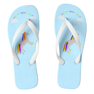 Chanclas Cumpleaños de la fantasía Unicornio Arcoiris y nub