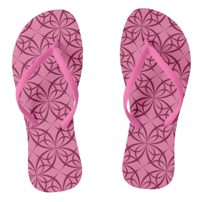 Chanclas Curva de Burdeos Rosa Patrón Playero (Plantilla)