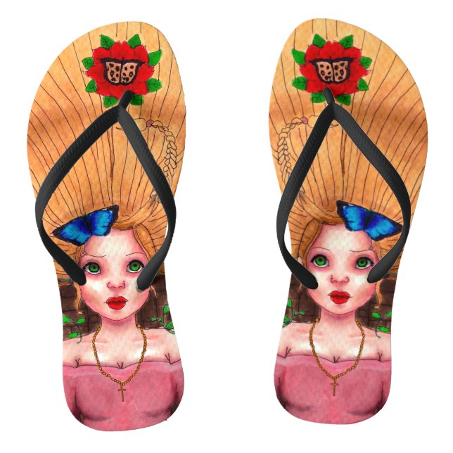 Chanclas Cute Amorella Mariposa Flip Flops (Plantilla)