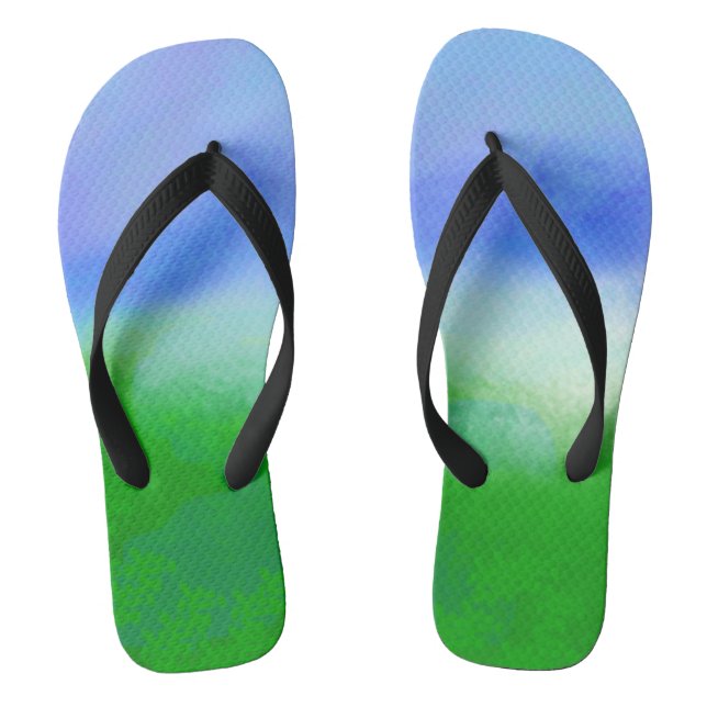 Chanclas Cute Blue SKY GREEN Mujer Moderna Flip Flops (Plantilla)