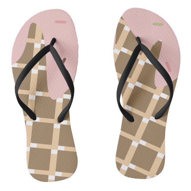 Chanclas Cute patrón de cono de helado y chispas que gotean (Plantilla)
