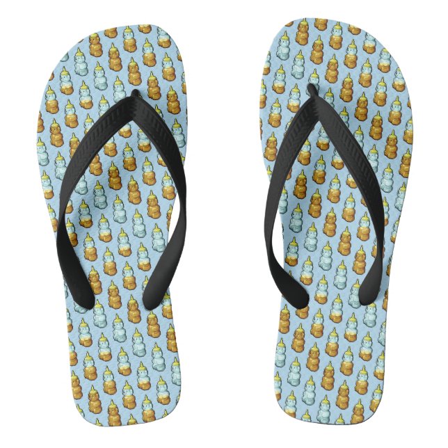 Chanclas Cute Pixel Art Honey Bear Botellas Patrón (Plantilla)