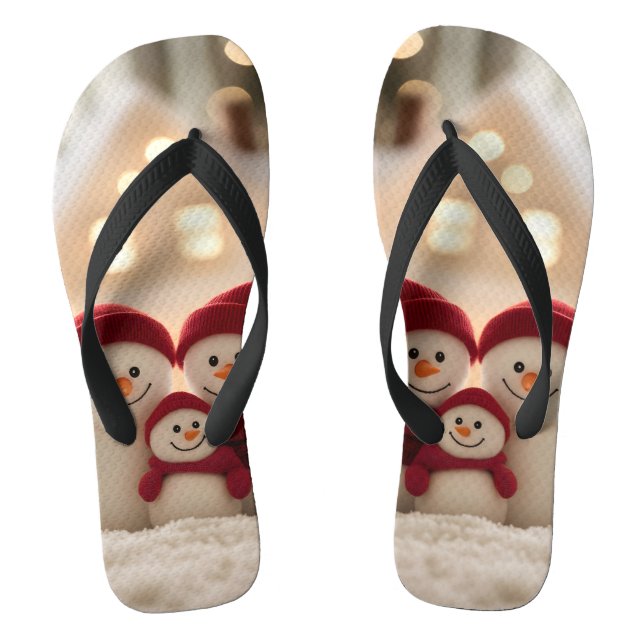 Chanclas Cute Snowman Family Winter Christmas (Plantilla)