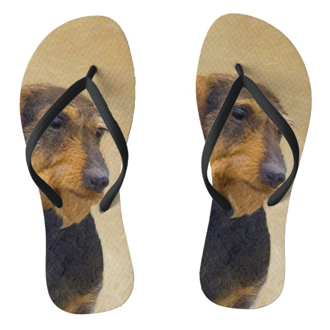 Chanclas Dachshund (Cabezal alambrada) Pintura original de  (Plantilla)
