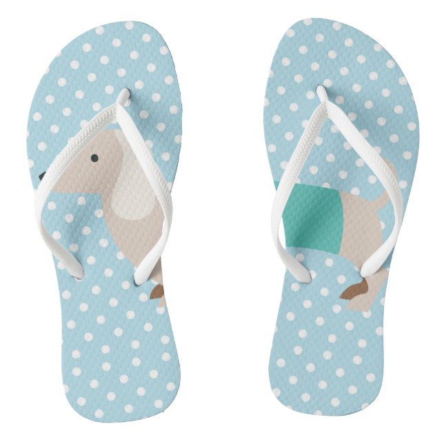 Chanclas Dachshund Flip Flops Cute Wiener Dog Beach Shoes (Plantilla)