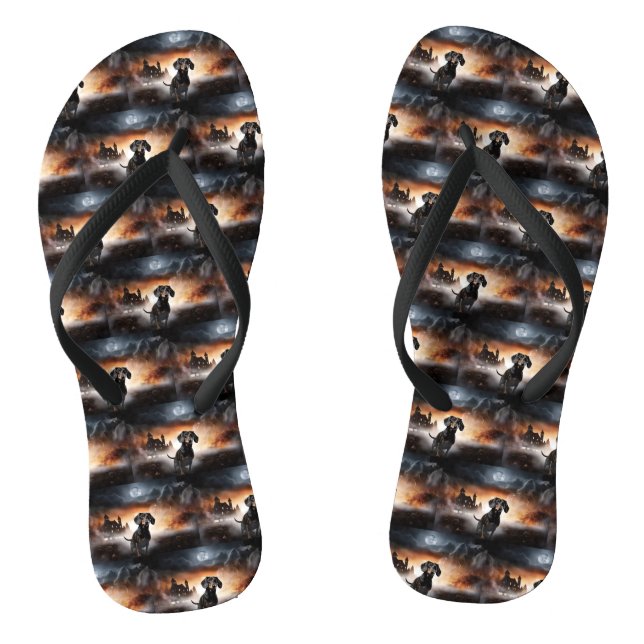 Chanclas Dachshund Halloween Scary (Plantilla)