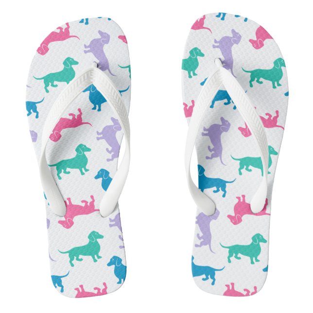 Chanclas Dachshunds de color pastel (Plantilla)
