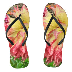 Chanclas Dahlia rosa y amarillo