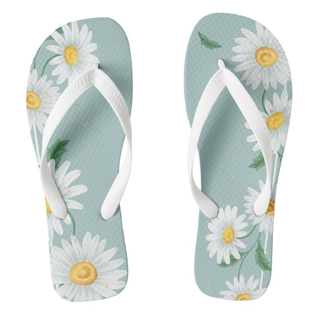 Chanclas Daisies (Summer Daisy Flip Flops Great For Beach or Pool!)