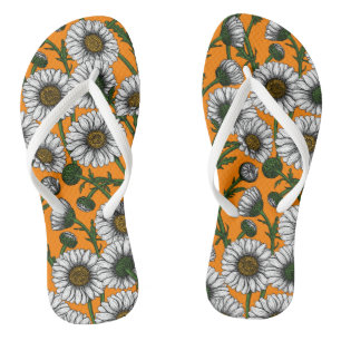 Chanclas Daisies on naranja