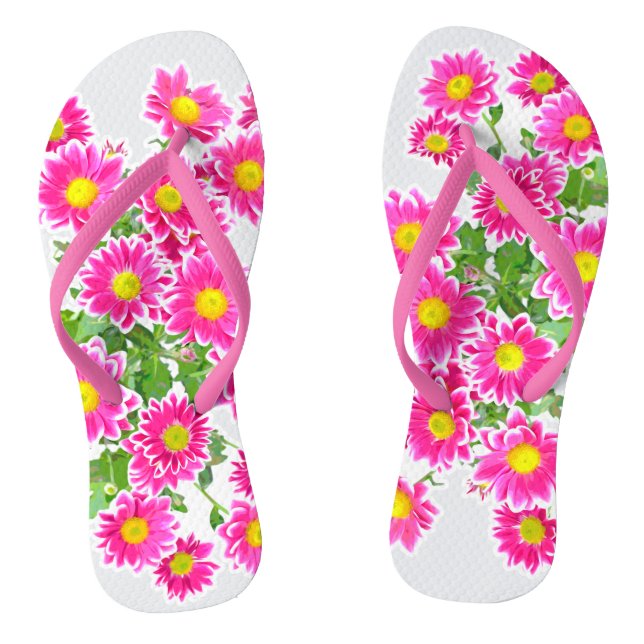 Chanclas Daisies rosados / Asters Bouquet + tus ideas (Plantilla)