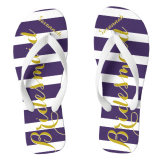 Chanclas Dama de Honor Personalizada Morado Amarillo Cualqu