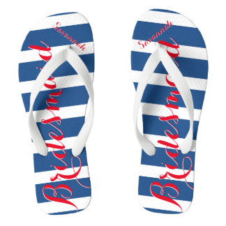 Chanclas Dama de honor personalizada rojo blanco azul