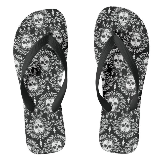 Chanclas Damasco Muerto - Moda Calaveras del patrón de cala (Plantilla)