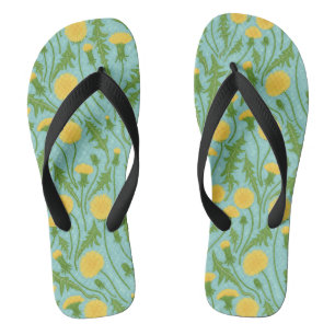 Chanclas Dandelions, verde, amarillo y azul