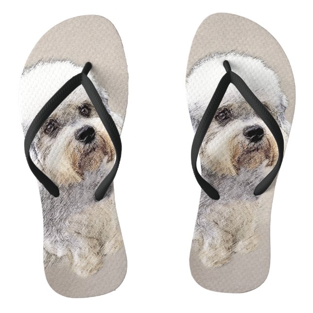 Chanclas Dandie Dinmont Terrier Pintura Original De Perro (Plantilla)