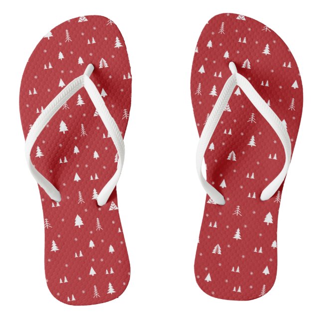 Chanclas de árboles de Navidad y copos de nieve (Plantilla)