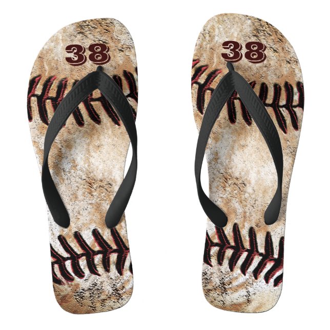 Chanclas de béisbol sucias con el NÚMERO de tu jer (Plantilla)
