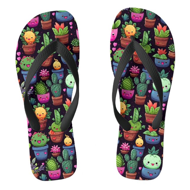Chanclas de Cactus Kawaii (Plantilla)