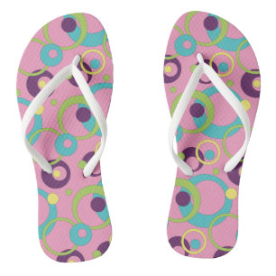 Chanclas de Círculos Rosados Funky