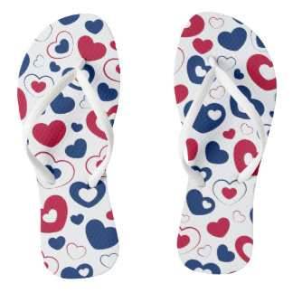 Chanclas de Corazón Rojo y Azul