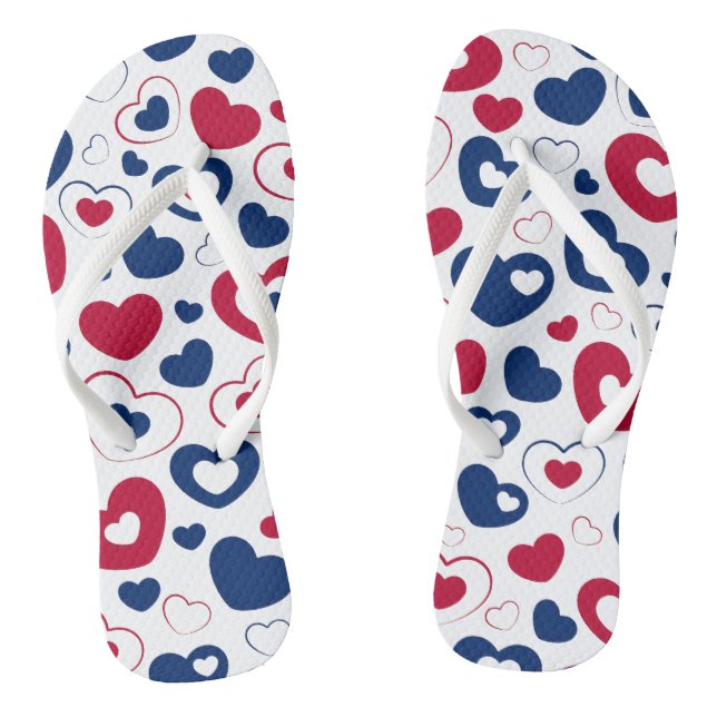 Chanclas de Corazón Rojo y Azul (Plantilla)