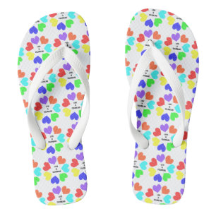 Chanclas de Corazones de Arcoíris de Amor Interrac