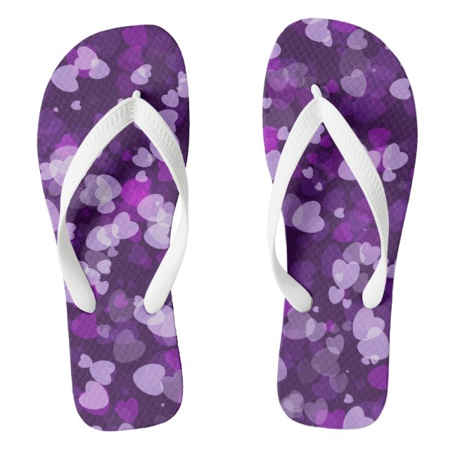 Chanclas de Corazones Morados (Plantilla)