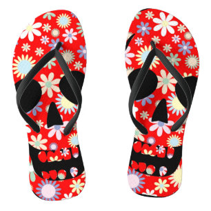 Chanclas de cráneo floral