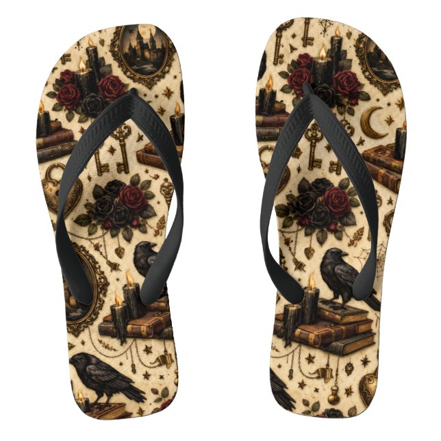 Chanclas de Cuervo de Dark Academia (Plantilla)