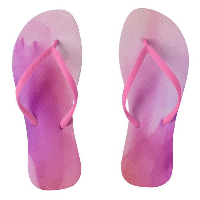 Chanclas de espacio positivo rosa púrpura acuarela (Plantilla)