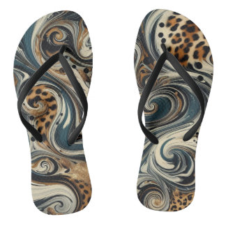 Chanclas de estampado animal y remolino
