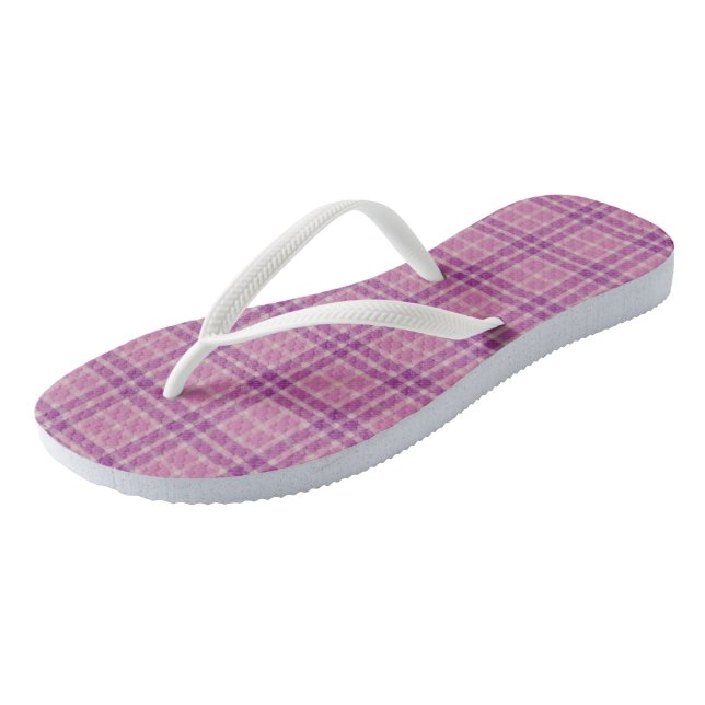 Chanclas de estampado de cuadros de orquídea viole (Angular)