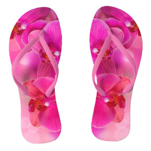 Chanclas de flor de orquídea rosa
