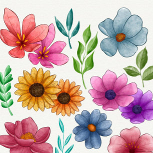Chanclas de Flores de Acuarela