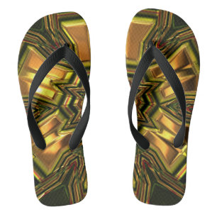 Chanclas de fractal de cristal de oro
