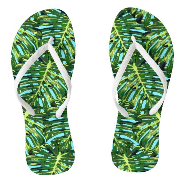 Chanclas de Hojas Tropicales (Plantilla)